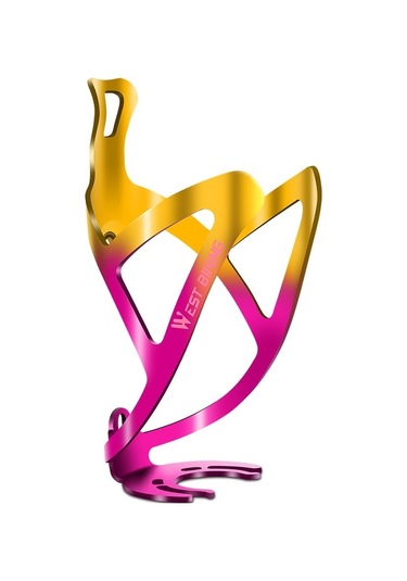 West Bıkıng Bisiklet Alüminyum İçecek Şişesi Tutucu, Renk: Altın Pembe Degrade Çok Renkli