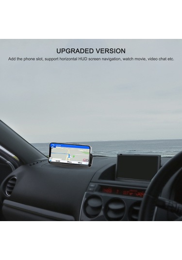 Neevoyu Siyah Kablosuz Şarjlı Araç Telefon Tutucu - Yüksek Kaliteli Hud Navigasyon Projeksiyonu, 180 Derece Açı Ayarlamalı, Şeffaf Ekran, Kayma Ve Şok Engeli