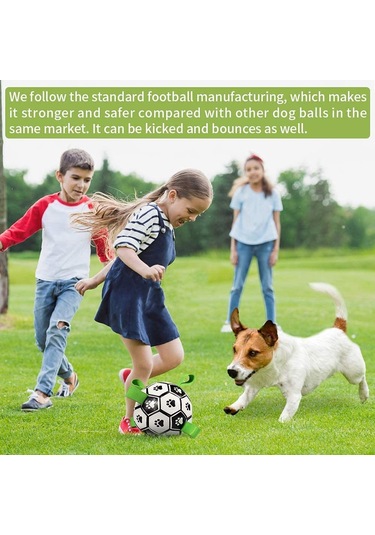 Geekyou Köpek Futbol Topu - Dayanıklı Pu, Etkileşimli Oyun, Suda Da Kullanılabilir, Çekme-oyun, İndirme Kolu Ve Pompa Dahil