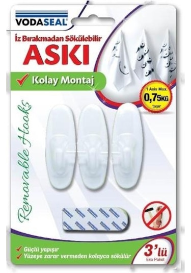 Vodaseal Iz Bırakmaz 3 Lü Oval Askı  Hs-09