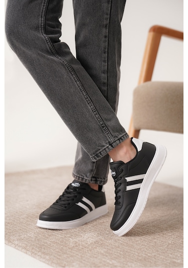 Daxors D163 Günlük Ortopedik Kadın Sneaker Spor Ayakkabı Siyah-beyaz