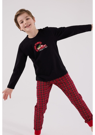 Arnetta Erkek Çocuk Siyah Pijama Takımı 5274-48535 Siyah