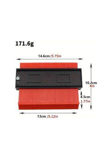 Fochsia Her Açıdan Şekil Ölçümü İçin Esnek Ve Yeniden Kullanılabilir Plastik Kontur Ölçer 1 Adet