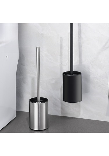 Konesam Stainless Steel Tuvalet Fırçası Tutucu, Zemin Montajlı Kapaklı Tasarım, Delme Yok Kurulum, Banyo Depolama Aleti Parlak Diğer