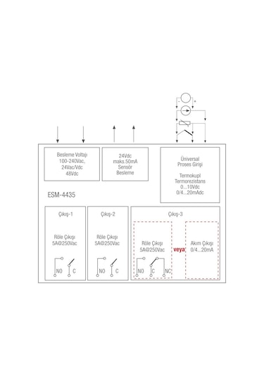 Emko Esm-4435.2.20.0.1/01.04 Kontrol Cihazı 4-20ma Çıkışlı 24volt