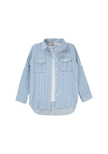 Civil Girls Kız Çocuk Tişörtlü Gömlek 6-9 Yaş Mavi 40d57c57824s1-1 Mavi