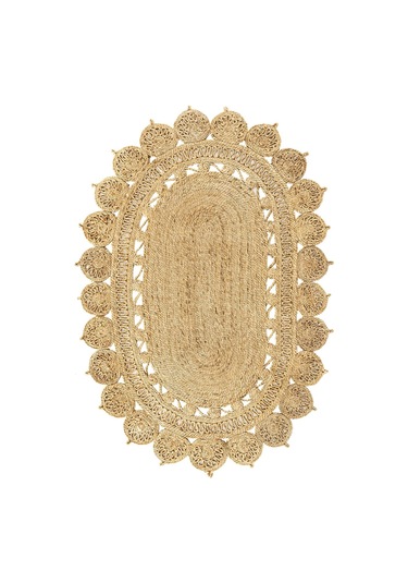 Cool Halı Stew Ca-109 Natural Oval Jüt Halı El Dokuma Dekoratif Jüt Örgü Halı Vintage Jüt Kilim