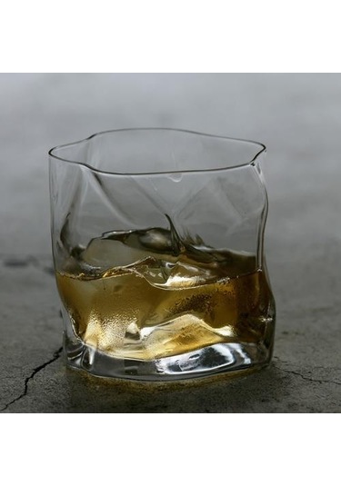 2 Adet Kırpma Kağıt Düzensiz Şekil Kristal Faceted Der Whiskybecher Viski Viski Kaya Cam Yapıt Şarap Kupası Eski Moda Cam Açık Gri