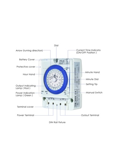 Dofolink Mekanik Zamanlayıcı Tb388 - 15 Dakika Minimum Ayar, 24 Saat Döngü, Akıllı Cihaz Kontrolü, Pil İle Teslim