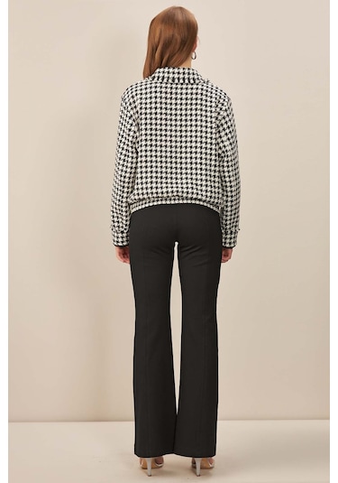 Uzun Kollu Siyah Tüvit Mont Siyah