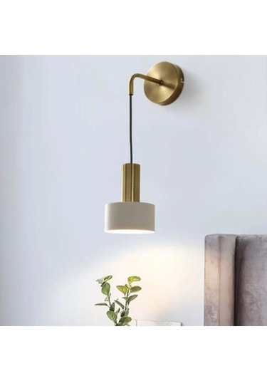 Rsylight Retro Metal Dekoratif Rustik Beyaz Modern Duvar Aplik Beyaz