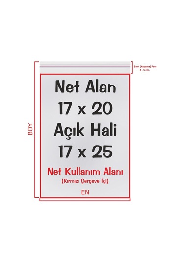 Şeffaf Bantlı Yapışkanlı Opp Jelatin Poşet 250'li 17 x 20 + 5 CM