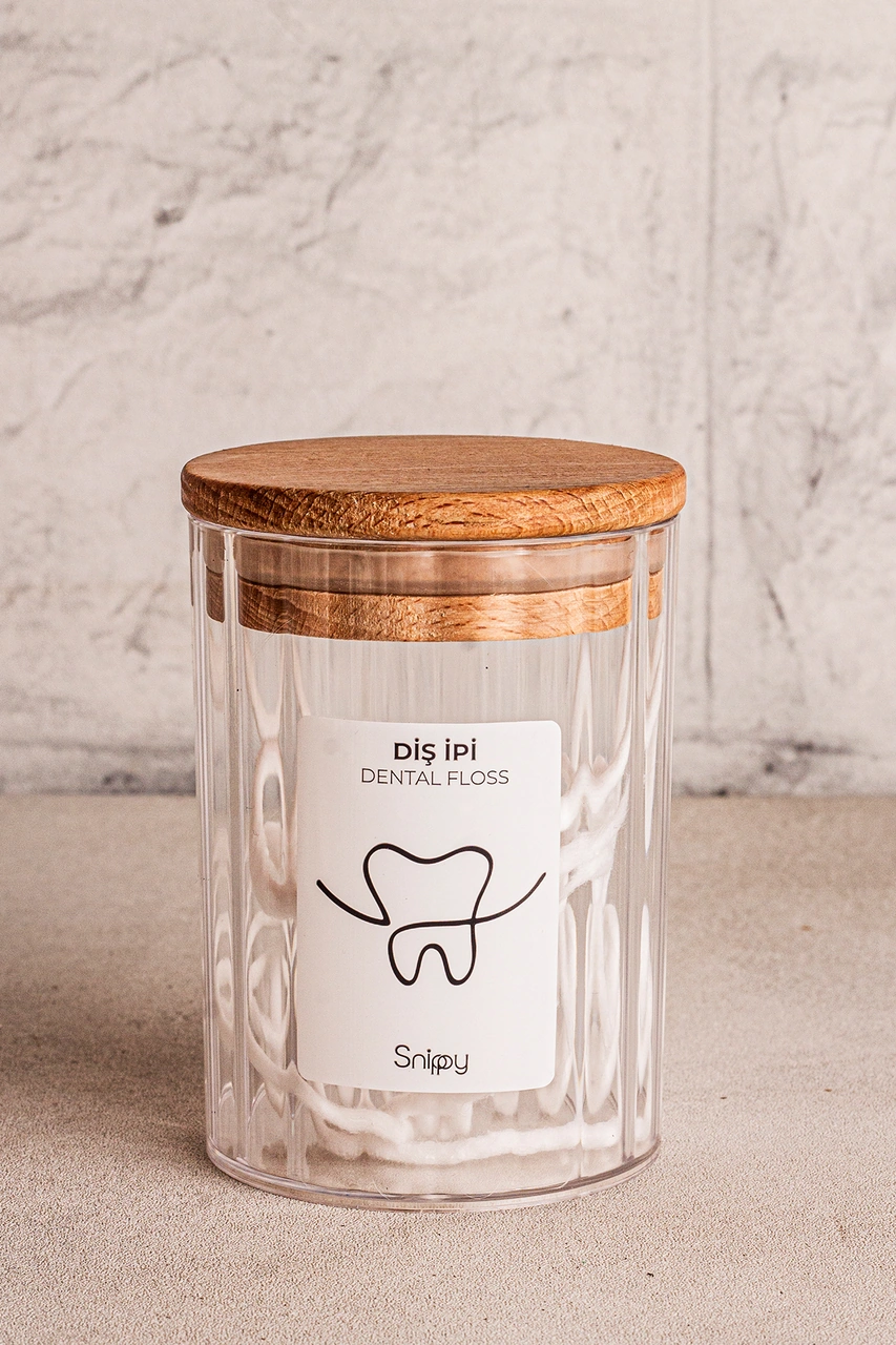 Bathy - 3'lü Ahşap Vakum Kapaklı Banyo Düzenleyici Plastik Banyo Seti Pamuk Düzenleyici Ahşap