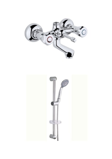 Erce Klasik Banyo Bataryası ve Sürgülü Duş Takımı Krom