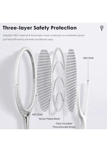 Hızlı Şarjlı Böcek Öldürücü Sinek Sinekliği, Güvenli Yalıtımlı