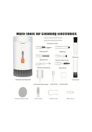 Elmpaly Beyaz 20si 1 Arada Çok Amaçlı Temizleme Seti Elektronik Cihazlar Klavye Fırçası Kulaklık Temizleme Kiti