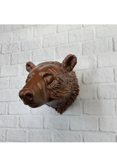 Dekoratif Ayı Duvar Heykeli Asılabilir Hediyelik 25x19 Cm