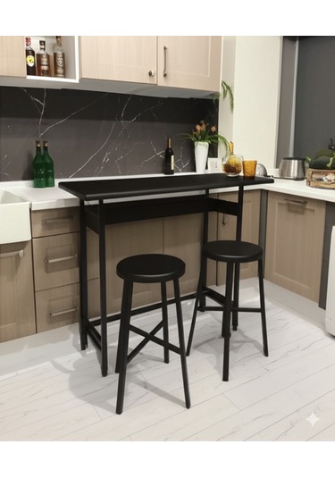 Asya Craft Siyah Bar Masası Seti