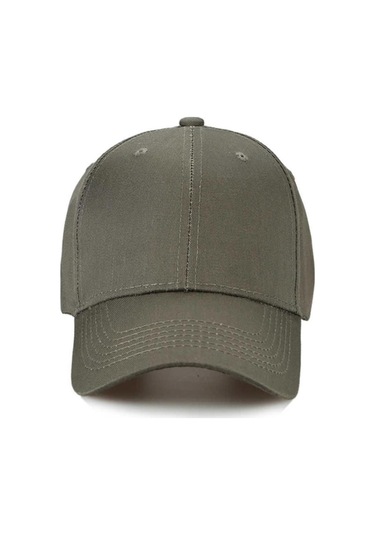 Unisex Ayarlanabilir Spor Haki-beyaz Basic Kep Şapka 2'li Set Haki Yeşil