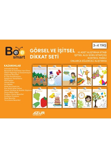 Bee Smart Görsel ve İşitsel Dikkati Güçlendirme Seti 3-4 Yaş