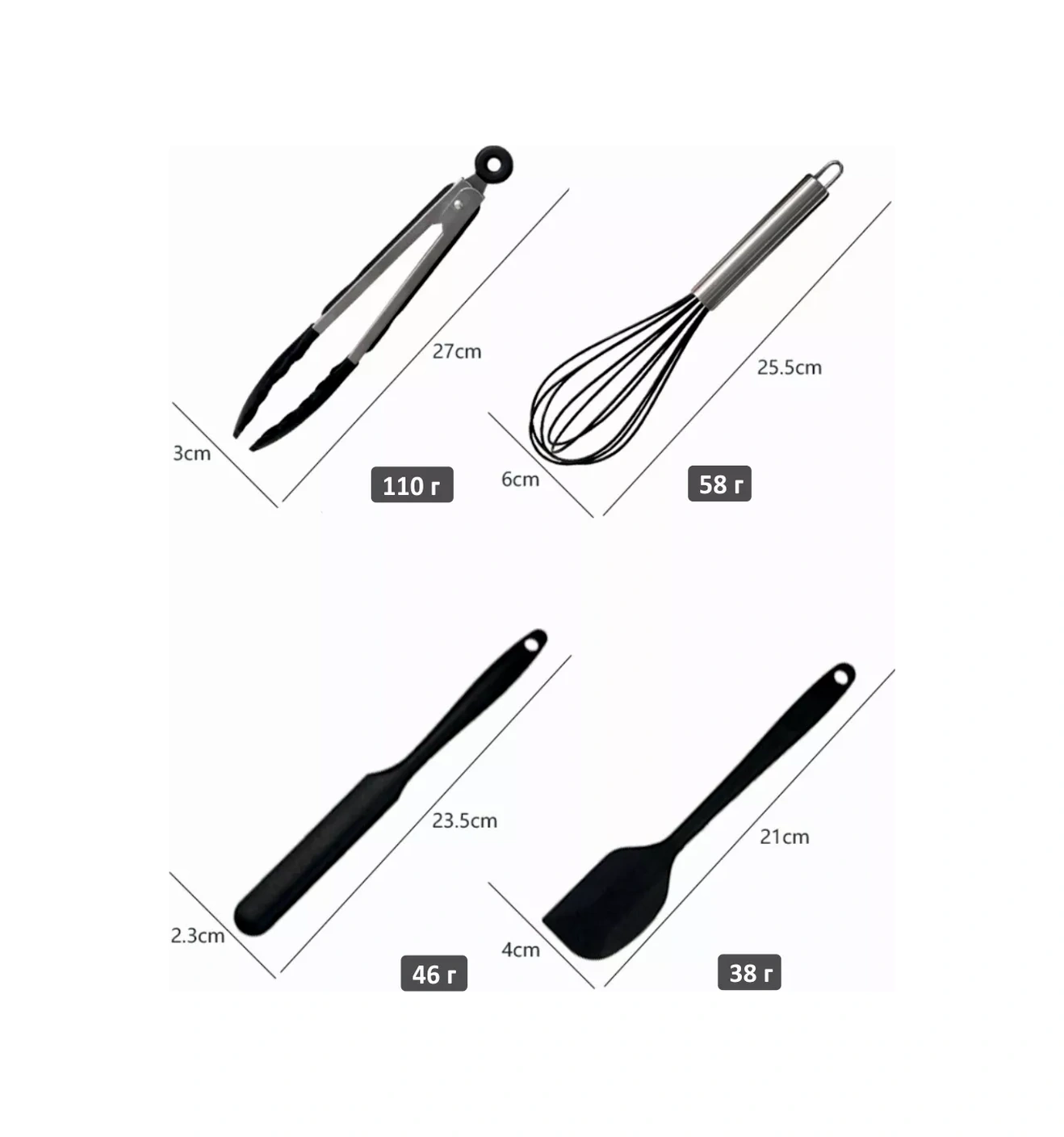 Home&sweet Silikon Spatula Mutfak Seti 21 Parça + Stand 207423620 Siyah