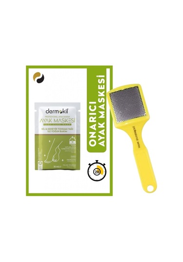 Dermokil Kil & Kenevir Yağlı Ayak Maskesi 35 ML + Trina Topuk Rendesi Sarı