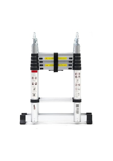 Cardilife 190cm+190cm 6+6 Basamaklı A Tipi Açılır Teleskopik Alüminyum Merdiven 6+6