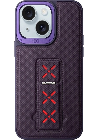 İphone 15 Hbc-248 Lima Standlı Kapak - Derin Mor