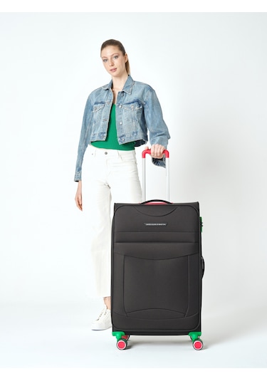 Benetton Orta Boy Kumaş Valiz Siyah Bnt2800