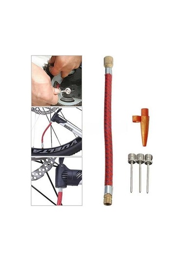 Pompa İğne Başlık Seti Top Bisiklet Lastiği Şişirme İğneleri Siyah