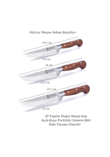 Handmade Serisi Bıçak Seti Et Ekmek Sebze Meyve Bıçak Mutfak Bıçağı 4 Parça