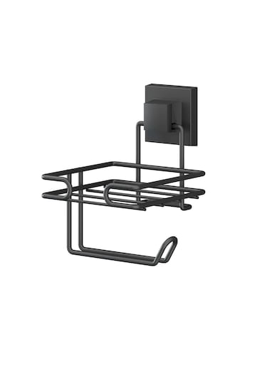 Teknotel Easyfıx Yapışkanlı Yedekli Tuvalet Kağıtlık Mat Siyah Ef