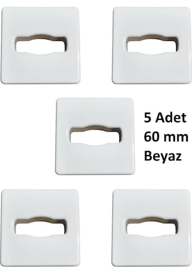 Adilon Masaüstü Kablo Kanalı Deliği Kapağı, Kare, Beyaz 6 Cm 5 Adet