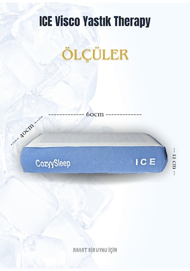 Ice Visco Yastık Boyun Fıtığı Boyun Düzleşmesi Destekli Lüks Yastık Taşıma Çantalı