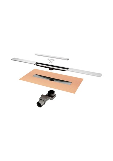 Hüppe River Duş Kanalı Yandan Çıkışlı 80 Cm Mat Satine Krom