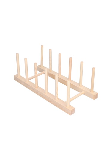 Geeroyoo Ahşap Tabak Drainer 5 Bölmeli, Fırın Kapakları Ve Kesme Tahtaları İçin Mutfak Organizer, 28cm Ahşap Depolama Rafı Diğer