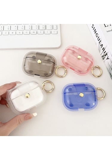 Airpods Uyumlu Pro 1 Manyetik Şeffaf Zırh Tpu Tws Kulaklık Kılıfı İçin Pembe