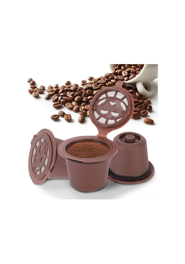 Dofolink Nespresso Makinesi İçin Yeniden Kullanılabilir Kahve Filtresi - 3 Adet Siyah Set Güvenli Pp Malzeme Siyah