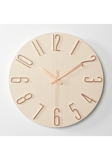 Xindoker 12 İnç 30cm Pembe Gül Altın Harfli Duvar Saati - Ev Dekoru İçin Modern Tasarım, Kolay Kullanım, Dayanıklı Malzeme Haki