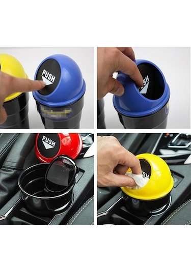 Createtech Tutucu Siyah Otomobil Depolama Kutusu - Evrensel Araç Çöp Kovası