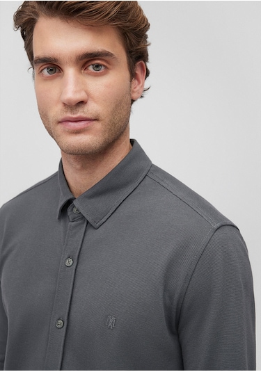 Mavi - Antrasit Örme Gömlek 0211092-71598 Antrasit