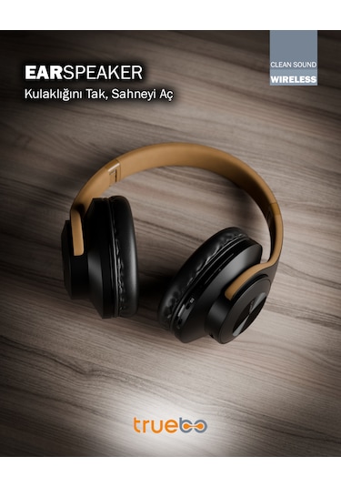 Truebo EarSpeaker Hoparlöre Dönüşebilen Kulak Üstü Bluetooth Kulaklık