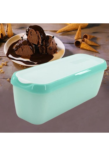 Suntek Buzdolabı Yoğurt Dondurma Kabı Yeşil 28 x 10 x 9.7 CM Yeşil