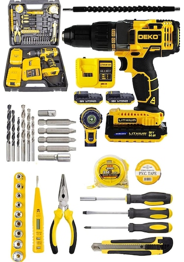Deko Turkey Dkt5882E Samsung Çift Akülü Turbo Şarjlı Matkap + 30 Parça Set