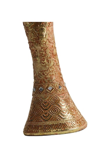 Lüks İşlemeli Geleneksel Yerel Kıyafetli Afrikalı Kadın Heykeli Dekoratif Biblo Ev Ofis Hediyesi Md2