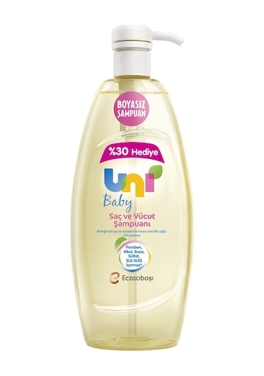Uni Baby Boyasız Bebek Saç ve Vücut Şampuanı 900 ML