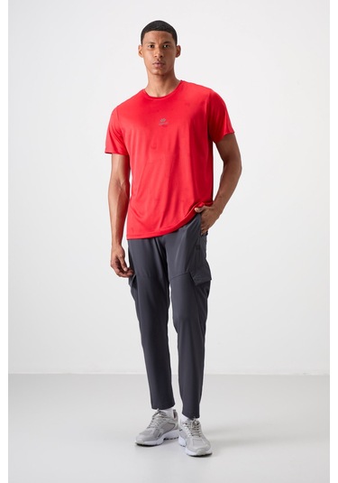 Tommy Life Kırmızı Polyester Jakarlı İnce Esnek Standart Fit Erkek T-shirt - 88397ızı 001