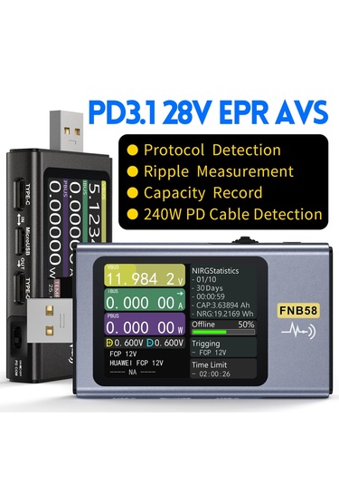Fnirsi Fnb58 Usb Hızlı Şarj Test Cihazı