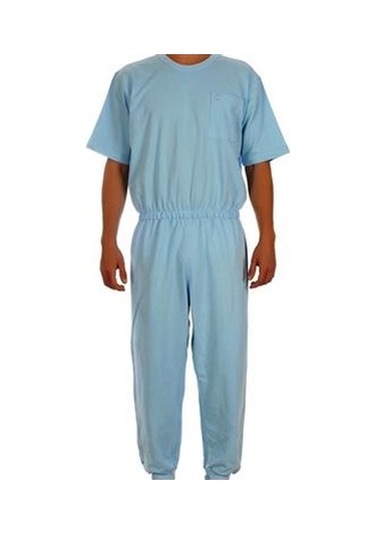 Caretex EH-003 Bacak Fermuarlı Erkek Hasta Bakım Tulumu