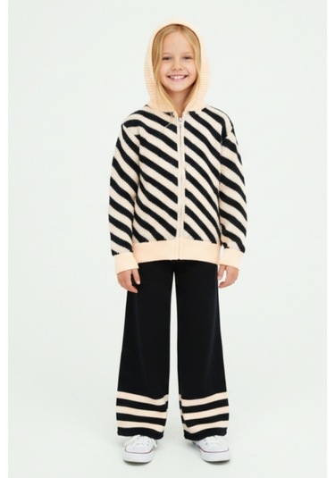 Kız Çocuk Triko 2'li Alt-üst Takım Hırka Ve Alt 10-15 Yaş 12431 Somon Rengi